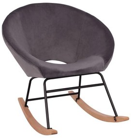 Πολυθρόνα Κουνιστή Paulina HM8399.01 Γκρι Βελούδο Metal,Fabric,Wood