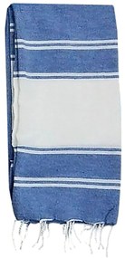 Πετσέτα Θαλάσσης Pestemal Λευκή Φάσα ~280g 90x180cm SummerTiempo 623191 Μπλε σκ. 42-3171-DBL