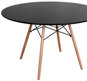 Σετ τραπεζαρίας MAGGIE C21187 5τμχ σε Μαύρο MDF TOP &amp; Καρέκλα Πολυπροπυλενίου 120x120x74 εκ.