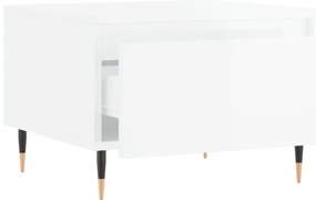 vidaXL Τραπεζάκια Σαλονιού 2 τεμ. Γυαλ. Λευκό 50x46x35 εκ. Επεξ. Ξύλο