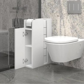 Ντουλάπι μπάνιου Paper Megapap χρώμα λευκό 17x42x66εκ.