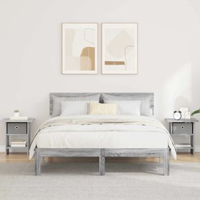 vidaXL Κομοδίνο 2 τεμ. Γκρίζο Σονομα 41 x 40 x 45 εκ