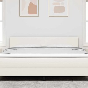 vidaXL LED κεφαλάρι με κεφαλάρι Κρεμ 180 cm Υφασμάτινο Κορντουρά