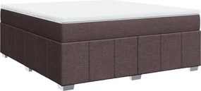 vidaXL Κρεβάτι Boxspring με Στρώμα Σκούρο Καφέ 180x200 εκ Υφασμάτινο