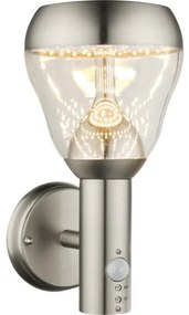 Απλίκα Φωτιστικό Τοίχου LED 8W Ασημί Ανιχνευτής Κίνησης IP44 Monte 32250S Globo Lighting-32250S-Ασημί 32250S