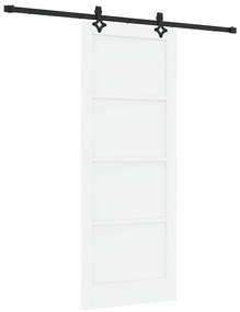 vidaXL Συρόμενη Πόρτα Λευκό και μαύρο 83 x 211 εκ.
