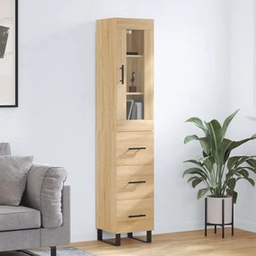 vidaXL Μπουφές Sonoma δρυς 34,5 x 34 x 180 εκ. από Επεξεργασμένο Ξύλο