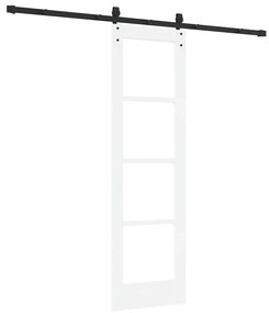 vidaXL Συρόμενη Πόρτα Λευκό 61 x 198.5 εκ. Ξύλο και μέταλλο