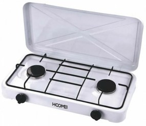 Hoomei HM-562Τ Επιτραπέζια Εστία Υγραερίου Διπλή Λευκή