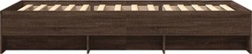 vidaXL Πλαίσιο Κρεβ. Χωρ. Στρώμα Καφέ Δρυς 90x200 εκ. Επεξ. Ξύλο