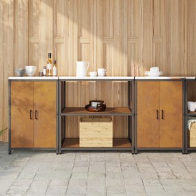 vidaXL Σετ Αποθήκευσης Κουζίνας 3 pcs Σκ rusty 210 x 50 x 92 εκ