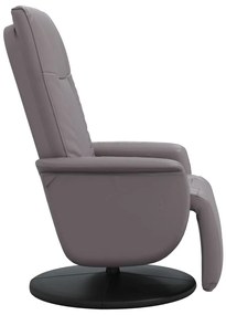 vidaXL Πολυθρόνα Ανακλινόμενη με Υποπόδιο Γκρι από Συνθετικό Δέρμα