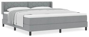 vidaXL Κρεβάτι box spring με στρώμα Ανοιχτό γκρι 180 x 200 cm
