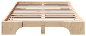 vidaXL Κρεβάτι Φυσικό Μασίφ ξύλο πεύκου 140 x 190 εκ. Ανθεκτικό