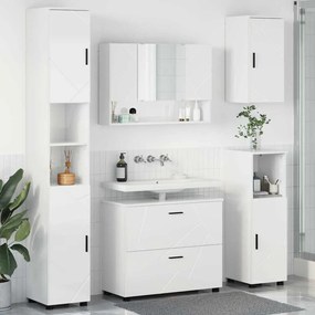 vidaXL Σετ Επίπλων Μπάνιου 5 pcs Γυαλιστερό λευκό 30 x 35 x 192 εκ.