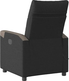 vidaXL Πολυθρόνα Μασάζ Ηλεκ. Ανακλινόμενη Μαύρη Υφασμάτινη