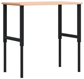 vidaXL Πάγκος Εργασίας Ορθογώνιος 100x60x(71,5-98) εκ Μασίφ Ξύλο Οξιάς
