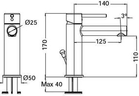 Eurorama Tonda 145310 Chrome - Μπαταρία νιπτήρα