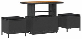 vidaXL Σετ Καναπέ Κήπου με μαξιλάρι 9 pcs Μαύρο Πολυ ράταν