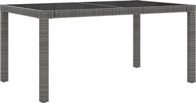 vidaXL Σετ Τραπεζαρίας Εξ. Χώρου 7 τεμ. με Μαξιλάρια Γκρι Συνθ. Ρατάν