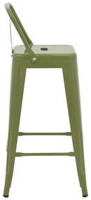 Σκαμπό μπαρ με πλάτη Utopia pakoworld μέταλλο σε λαδί απόχρωση 42x42x97εκ