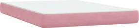 vidaXL Κρεβάτι Boxspring με Στρώμα Ροζ 140x210 εκ. Βελούδινο