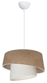 Plexi single light ceiling lamp in brown and cream shade D34x65cm 34x34x24.5 εκ.