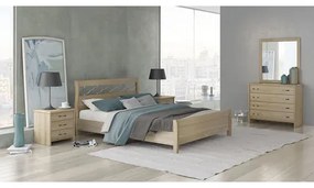 Savvidis Furniture  Σετ Κρεβατοκάμαρας 5τμχ (κρεβάτι για στρώμα 140x190, 2 κομοδίνα,τουαλέτα και καθρέφτης) N27 Λάττε Μελαμίνη BEST-8099030