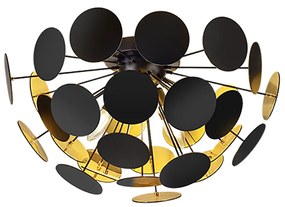 Discalgo Μοντέρνα Μεταλλική Πλαφονιέρα Οροφής με Ντουί E14 σε Μαύρο χρώμα 54cm Trio Lighting 609900332