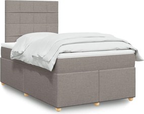 vidaXL Κρεβάτι Boxspring με Στρώμα Taupe 120x200 εκ. Υφασμάτινο