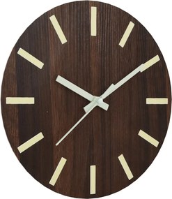 vidaXL Ρολόι Επιτοίχιο με Φωτεινούς Αριθμούς/Δείκτες Καφέ Ø30 εκ.
