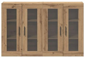 vidaXL Ντουλάπια Τοίχου 2 pcs Βελανιδιά Τέχνη και Μαύρο