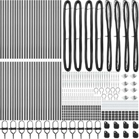 vidaXL Στύλος Περιφράξεων 52 pcs Γκρι 3,2 x 3,2 x 145 εκ
