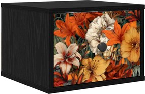vidaXL Τοίχου κομοδίνο GENNEP Μαύρη Δρυς 36 x 33 x 25 εκ.