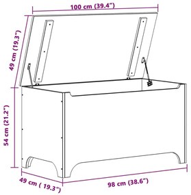 Κουτί Αποθήκευσης με Καπάκι RANA 100x49x54εκ. Μασίφ Ξύλο Πεύκου - Καφέ