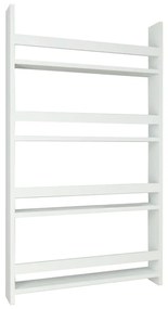 Επιτοίχια βιβλιοθήκη - ραφιέρα Montessori Megapap από μελαμίνη χρώμα λευκό 74x10x120εκ.