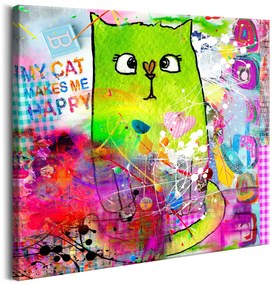 Πίνακας - Crazy Cat 70x70