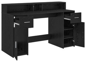 vidaXL Γραφείο Μαύρης Δρυός 140x55x91 εκ. Επεξεργασμένο Ξύλο