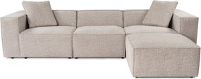 Corner Sofa Lora (L1-O1-1R-POUFFE ) - Mocha Mocha