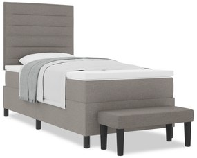 vidaXL Κρεβάτι με Βάση και Στρώμα & Μπάγκο Ταμπά 90x190 εκ. Ύφασμα