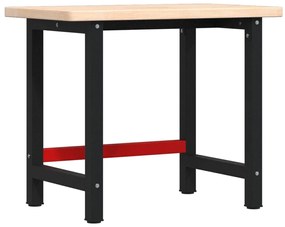 vidaXL Πάγκος Εργασίας Ορθογώνιος 100x60x83 εκ. από Μασίφ Ξύλο Δρυός