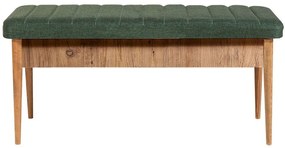 Σκαμπό Με Αποθηκευτικό Χώρο Vina Bench 869VEL5125 110x40x46cm Green-Natural