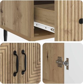 vidaXL Πλαϊνό γραφείο Artisan Δρυς 66 x 34,5 x 95 εκ.