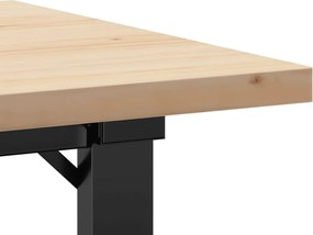 vidaXL Τραπεζάκι Σαλονιού Πλαίσιο Ο Μασίφ Πεύκο/Ατσάλι