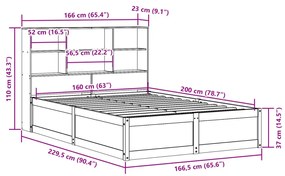 ΣΚΕΛΕΤΟΣ ΚΡΕΒΑΤΙΟΥ ΧΩΡΙΣ ΣΤΡΩΜΑ 160X200 ΕΚ ΜΑΣΙΦ ΞΥΛΟ ΠΕΥΚΟΥ 3323449