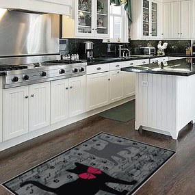 Χαλάκι Κουζίνας Wookece172 945HFT1246 Black-Grey Conceptum Hypnose 60X100 Πολυέστερ
