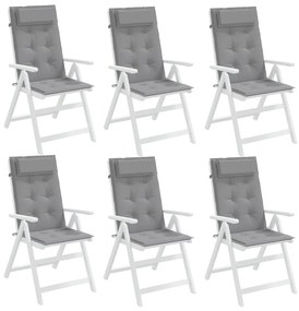 Μαξιλάρια Καρέκλας με Πλάτη 6 τεμ. Γκρι από Ύφασμα Oxford - Γκρι