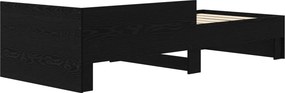 vidaXL Κρεβάτι με Κεφαλάρι Μαύρη Δρυς 80 x 200 cm Επεξεργασμένο Ξύλο