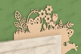 Σετ των 2 Intra απο ξύλο plywood 3mm-4mm πάχος - Πασχαλινή Πόρτα Γωνία | Διακόσμηση Τοίχων | CNC Δίασταση 15x15 cm INTRAFABR-117429426