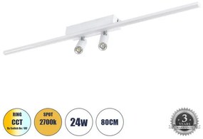 Φωτιστικό Οροφής Linear Design LED Λευκό BARETTI 61227 Globostar 61227 Λευκό